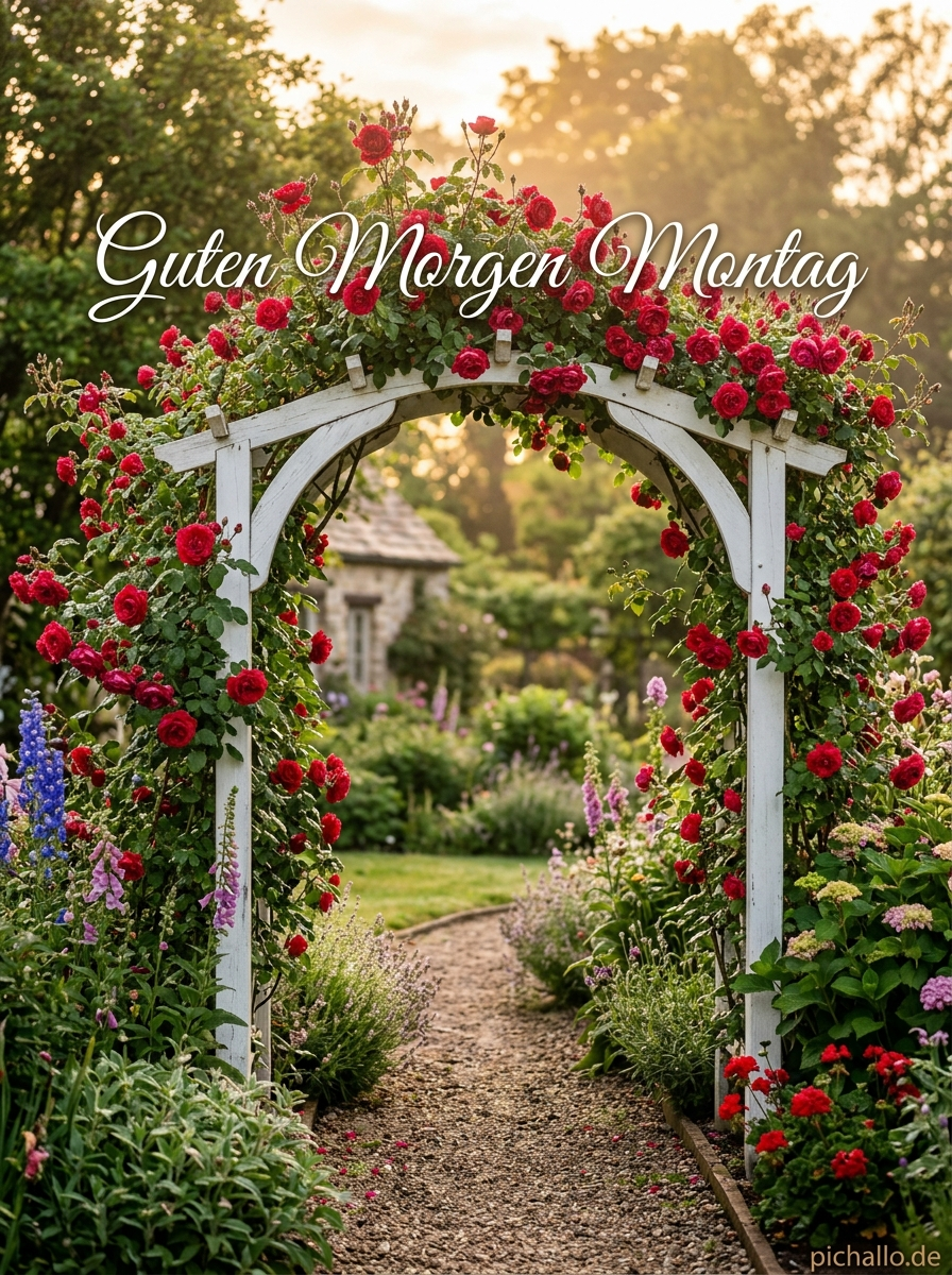 Romantische Guten Morgen Montag Rosen Arbor Bilder