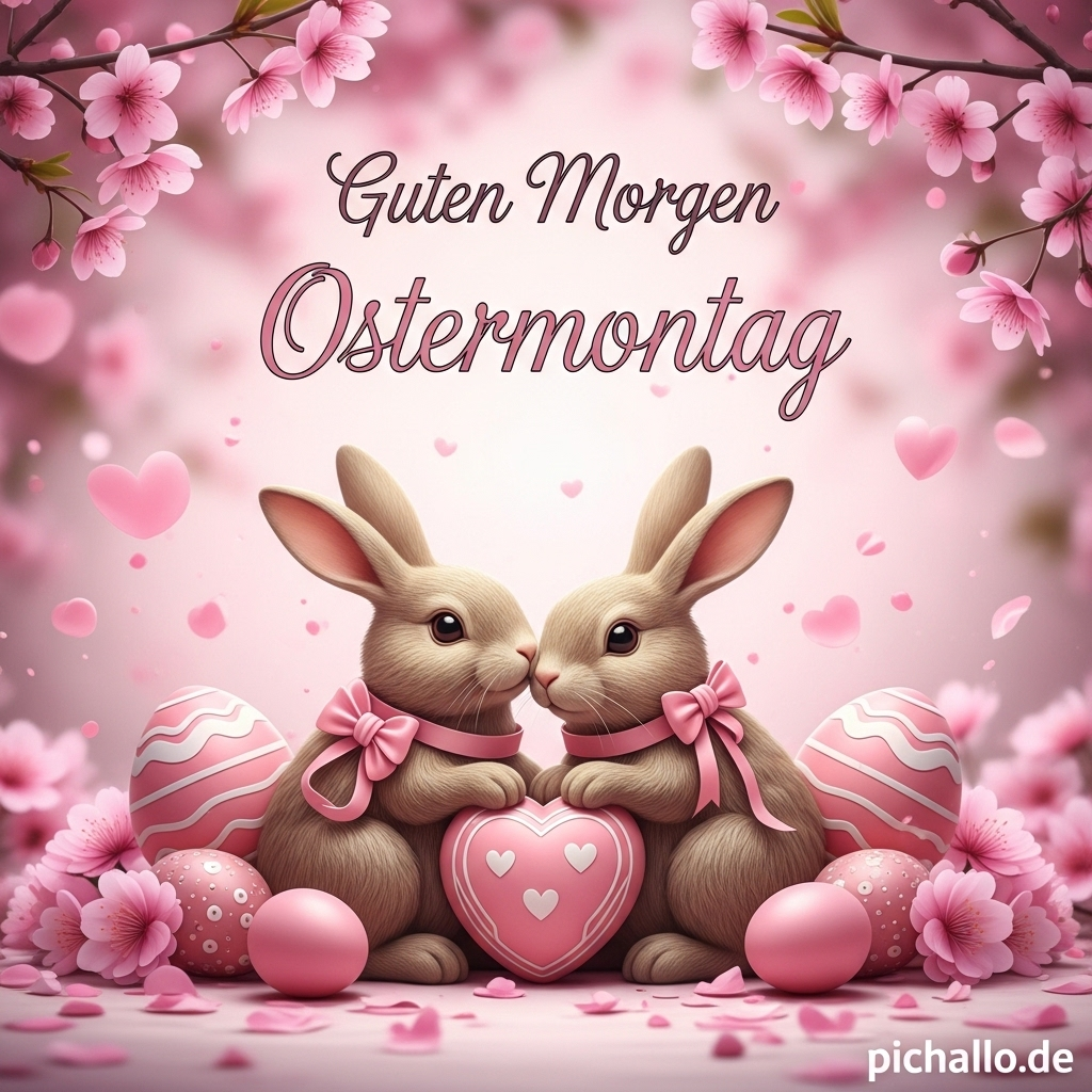 Romantische Osterhasen zu zweit Guten Morgen Ostermontag Bilder