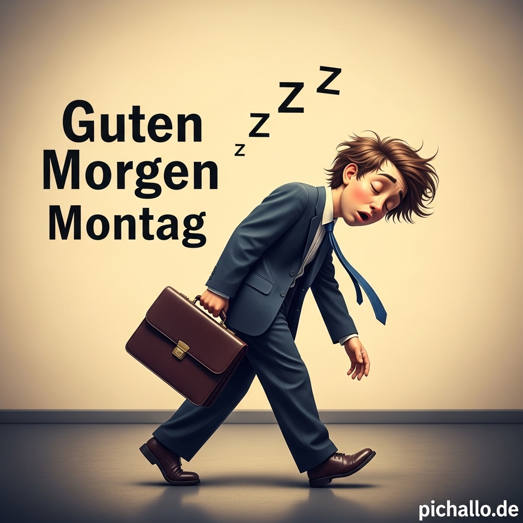 Schlafwandelnder Business-Mensch Guten Morgen Montag Bilder