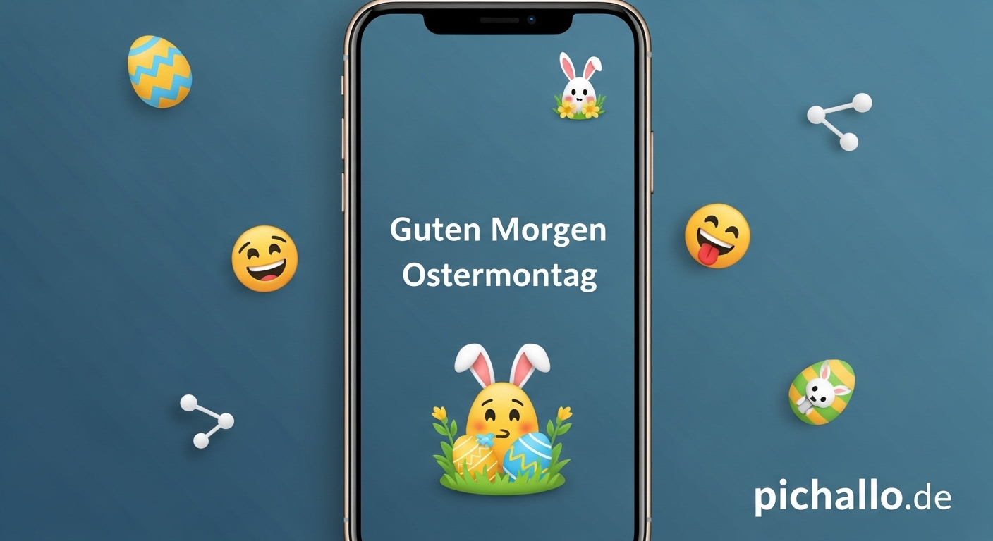 Smartphone Mockup Oster-Morgengruß Guten Morgen Ostermontag Bilder
