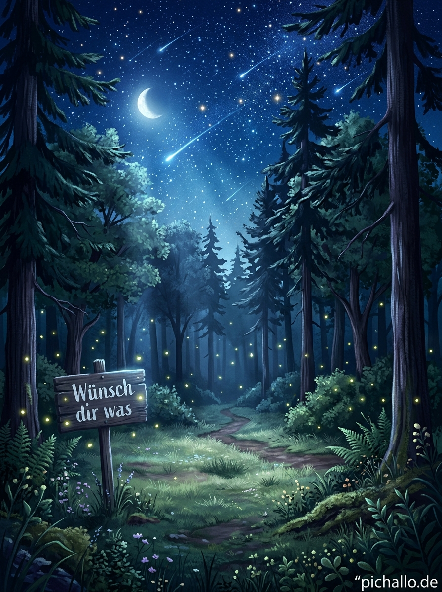 Sternschnuppen über der Waldlichtung Bilder zur Mittwoch Nacht