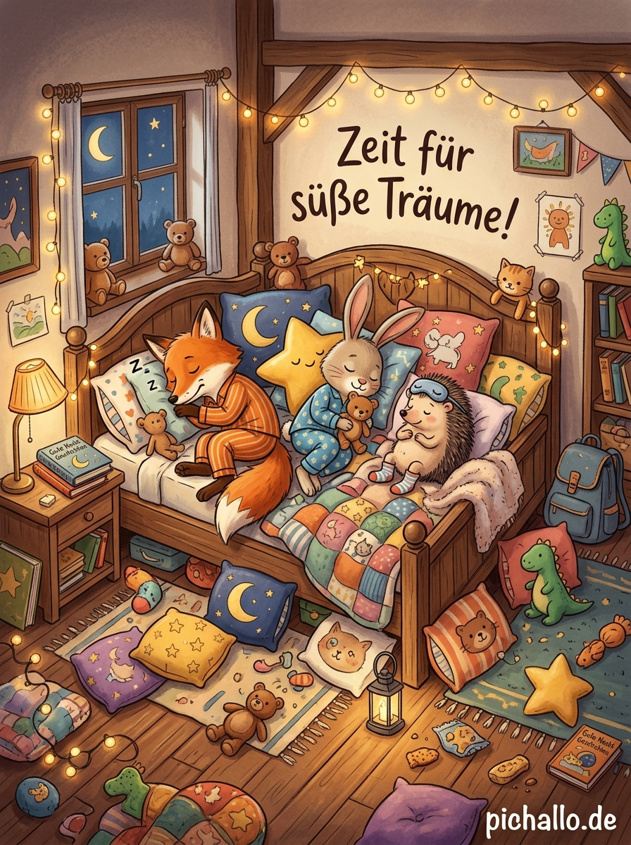 Tierische Schlafparty Bilder zur Guten Nacht am Mittwoch