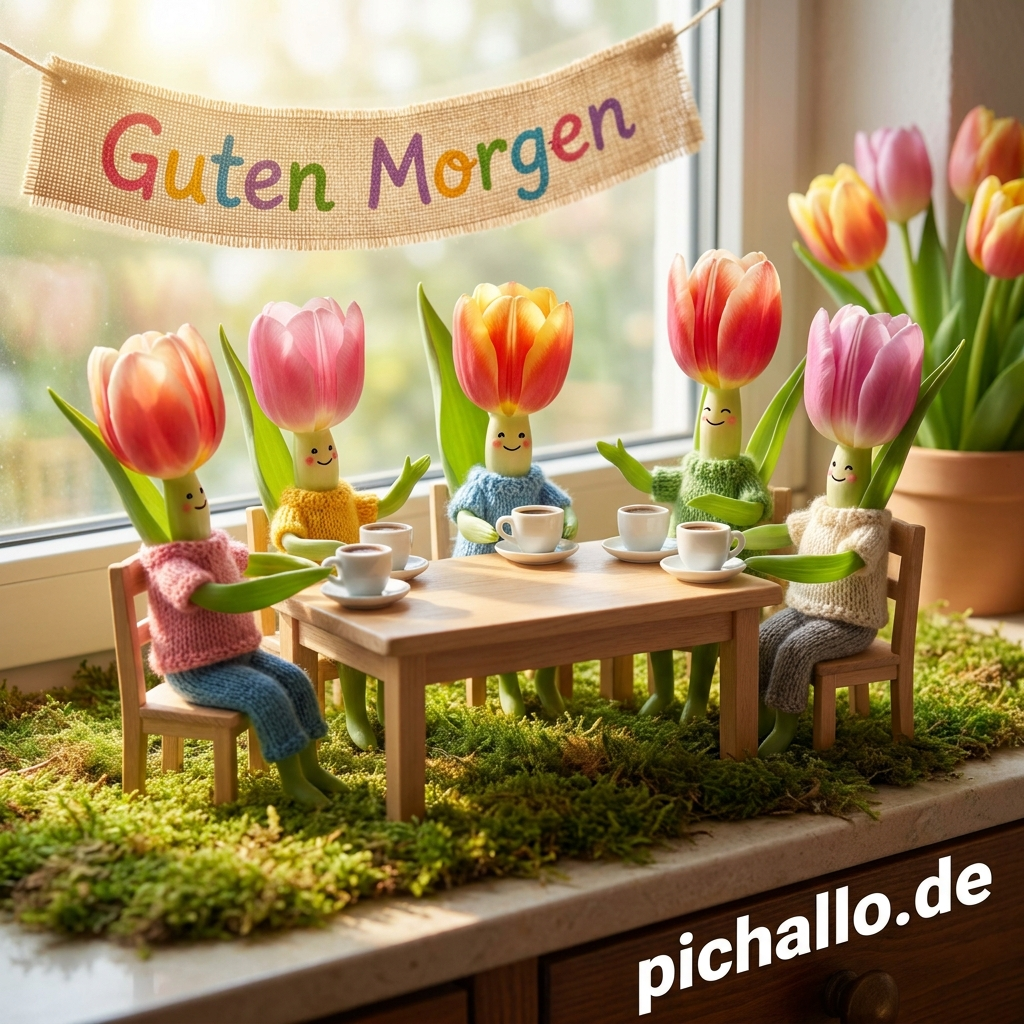 Tulpen Tee-Party Frühstück Guten Morgen Bilder