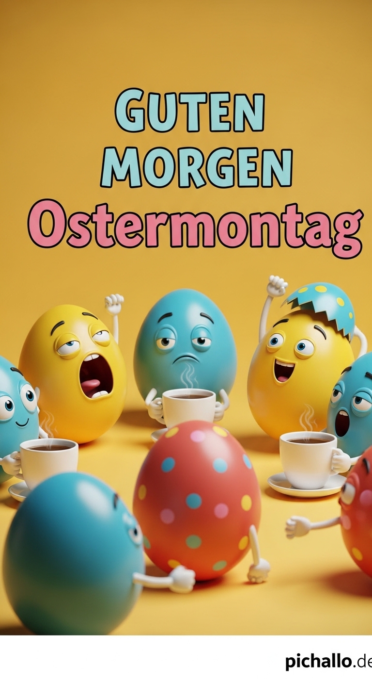 Verschlafener Osterhase im Pyjama Guten Morgen