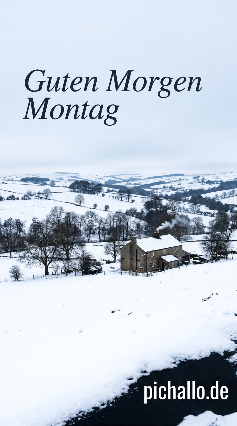 Verschneite Guten Morgen Montag Landschaft Bilder