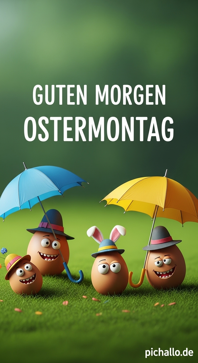Versteckte Ostereier mit Hüten Guten Morgen Ostermontag Bilder