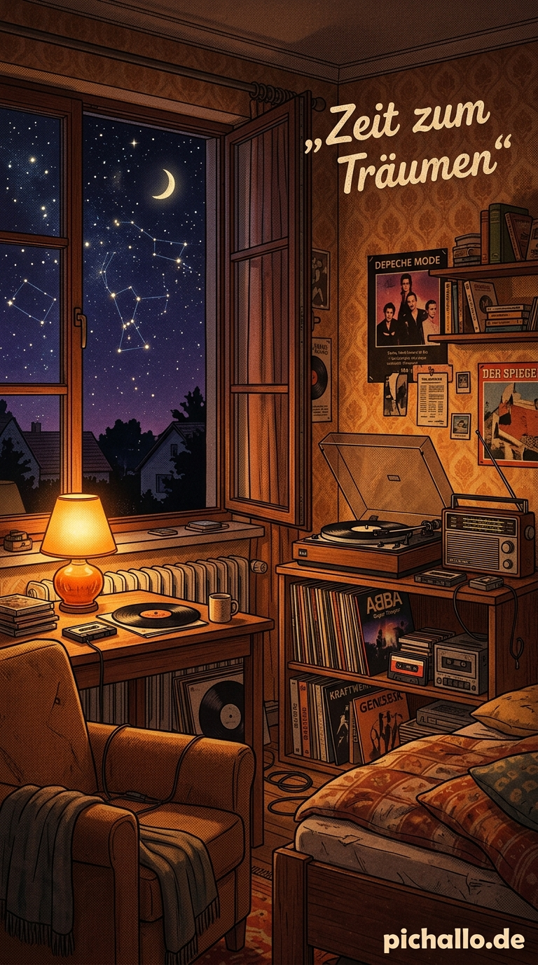 Vintage Musikzimmer mit Sternenhimmel Bilder zum Mittwoch