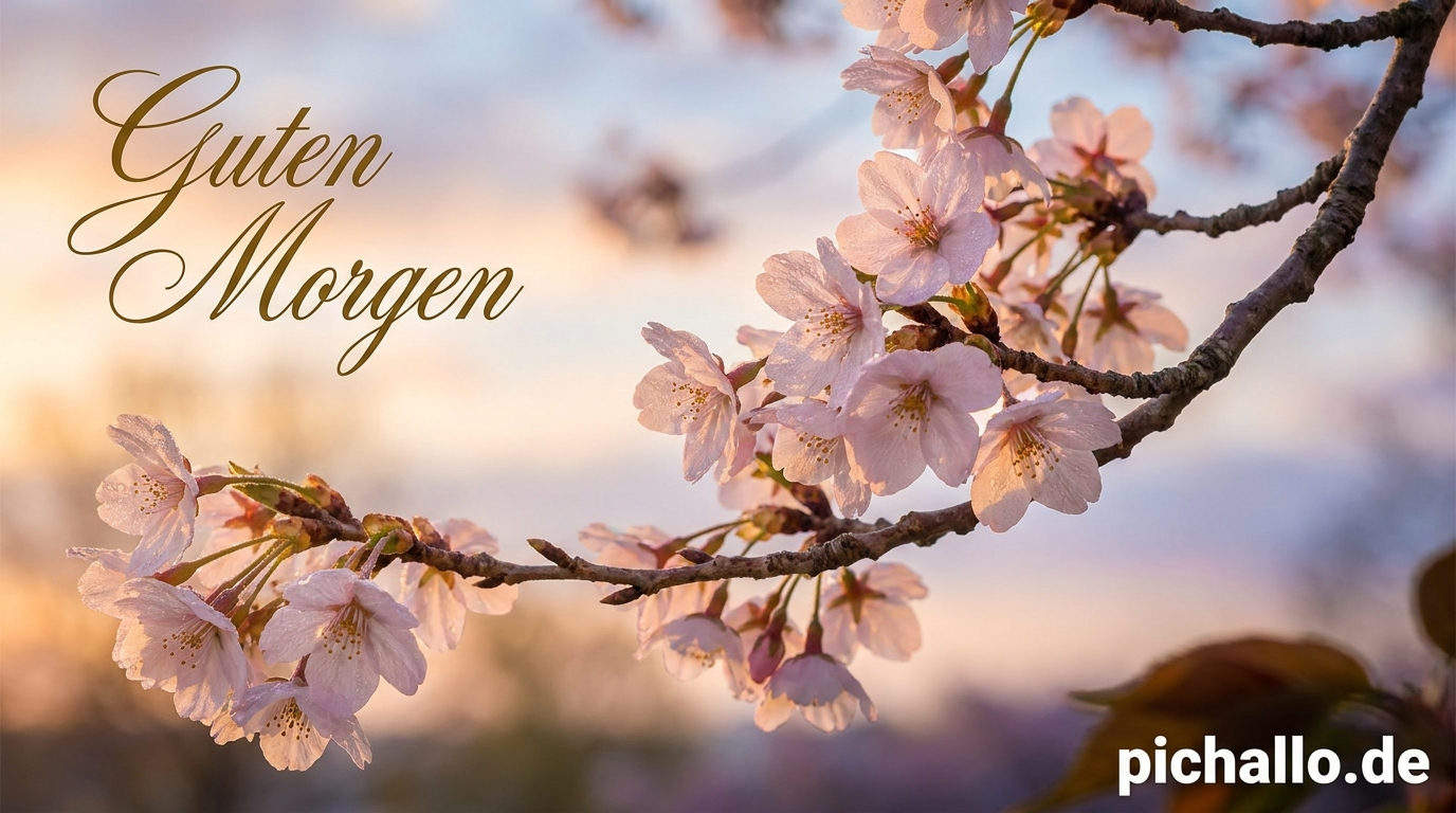 Zarte Kirschblüten Nahaufnahme Guten Morgen Bilder